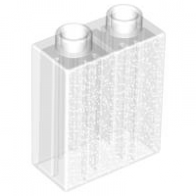 glitter trans-clear duplo brick 1 x 2 x 2