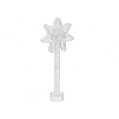 glitter trans-clear duplo utensil magic wand 7 point star