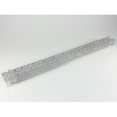 glitter trans-clear brick modified 2 x 24 with peg at each end