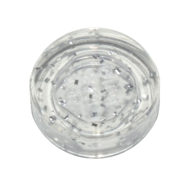 glitter trans-clear tile round 1 x 1