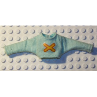 aqua scala clothes female sweater with yellow x pattern