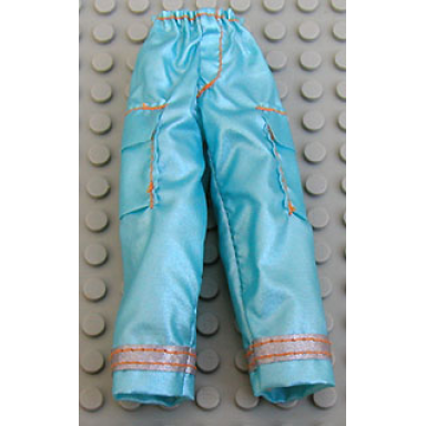 aqua scala clothes female pants with orange stitching and reflective trim