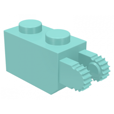 aqua hinge brick 1 x 2 locking with 2 fingers vertical end