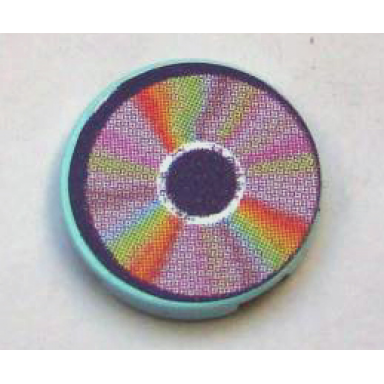 aqua tile round 2 x 2 with cd pastel sectors pattern sticker - set 3142