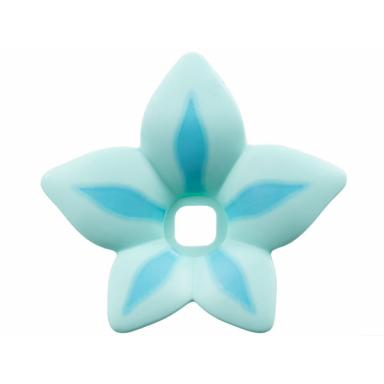 aqua clikits icon accent plastic flower 6 x 6 x 2 3 with sky blue highlights pattern