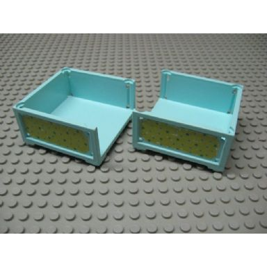 aqua scala box 7 x 7 x 3 with 3 sides with small dots pattern on both sides stickers - set 3119