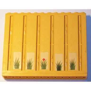 light orange scala wall vertical grooved 12 x 2 x 8 with grass pattern stickers - set 3144