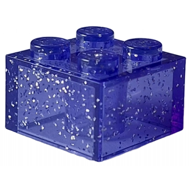 glitter trans-purple brick 2 x 2