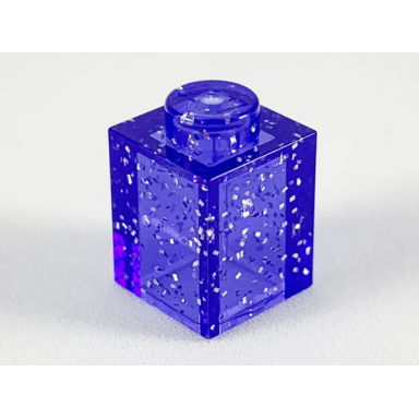 glitter trans-purple brick 1 x 1