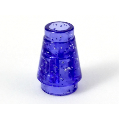 glitter trans-purple cone 1 x 1 with top groove