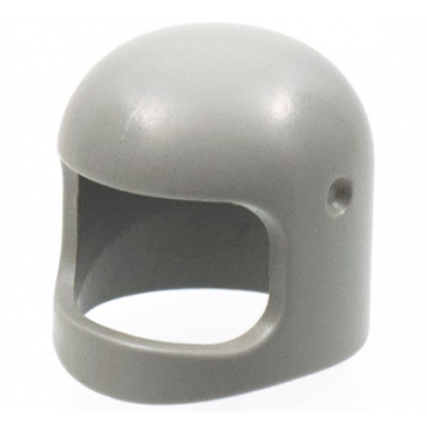 light gray minifigure headgear helmet space town with thin chin strap - with visor dimples