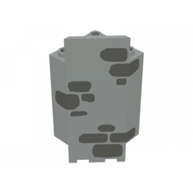 light gray panel 3 x 3 x 6 corner wall with dark gray stones pattern
