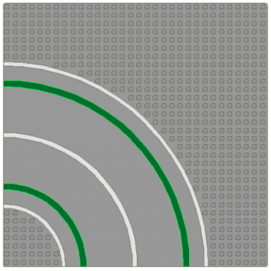 light gray baseplate road 32 x 32 7-stud curve with road pattern