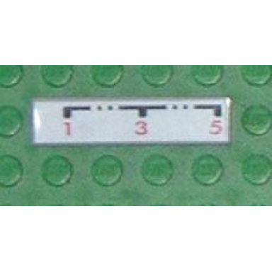 light gray tile 1 x 4 with 1-3-5 gearbox pattern sticker - set 8448
