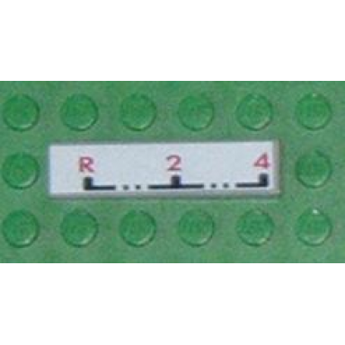 light gray tile 1 x 4 with r-2-4 gearbox pattern sticker - set 8448