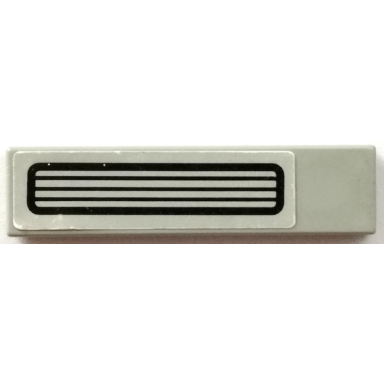 light gray tile 1 x 4 with black grille pattern sticker - set 5542