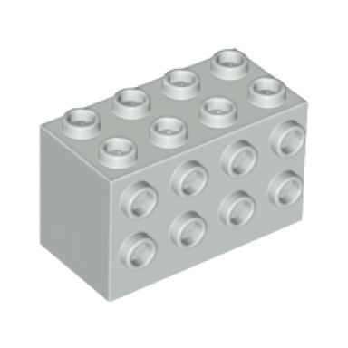 light gray brick modified 2 x 4 x 2 with studs on sides