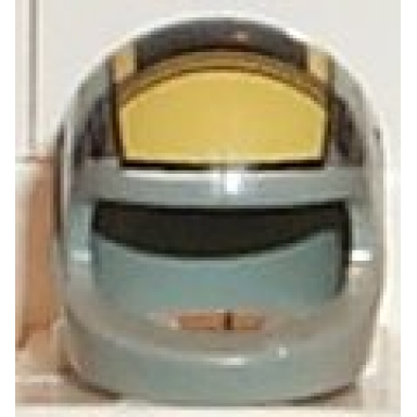light gray minifigure headgear helmet motorcycle standard with sw black and yellow pattern large b-wing