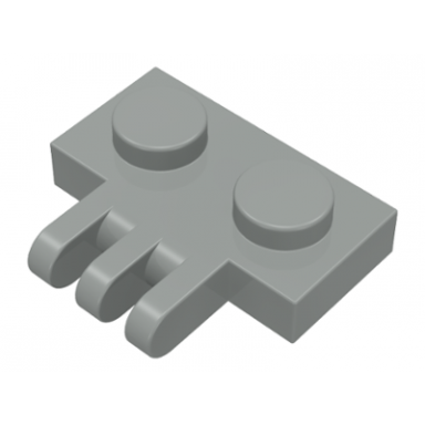 light gray hinge plate 1 x 2 with 3 fingers on side