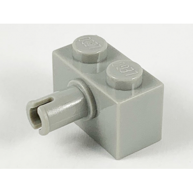 light gray brick modified 1 x 2 with pin