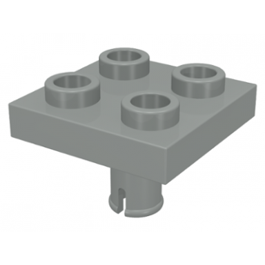 light gray plate modified 2 x 2 with pin on bottom