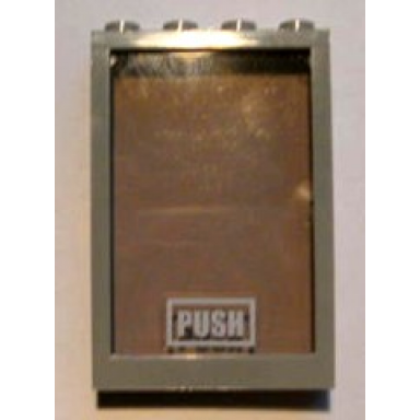 light gray window 1 x 4 x 5 with trans-brown glass with push pattern sticker - set 4513