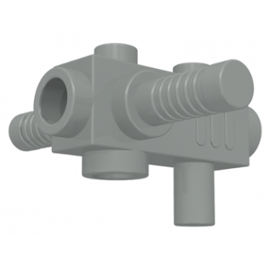light gray minifigure utensil tool chainsaw body with handles and studs