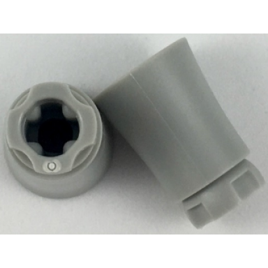 light gray plant tree palm trunk - short connector axle hole with 4 inside prongs