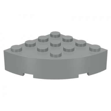light gray brick round corner 4 x 4 full brick