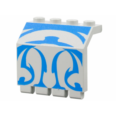 light gray panel 2 x 4 x 3 1 3 with hinge with blue sw gungan sub pattern