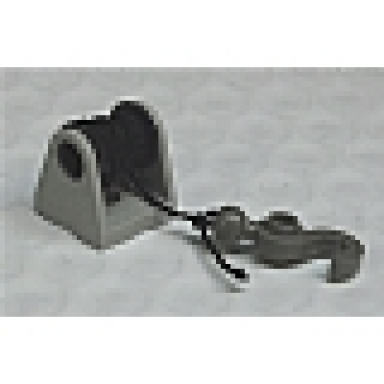 light gray string reel 2 x 2 complete with black string thin and dark gray hook with tow ball 2585 2584 x77a 30395
