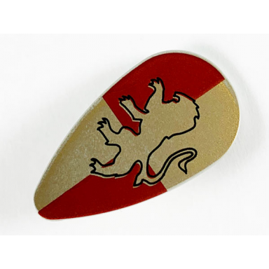 minifigure shield oval with hp gryffindor pattern golden lion
