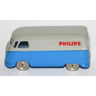 ho scale vw van with blue base and philips pattern