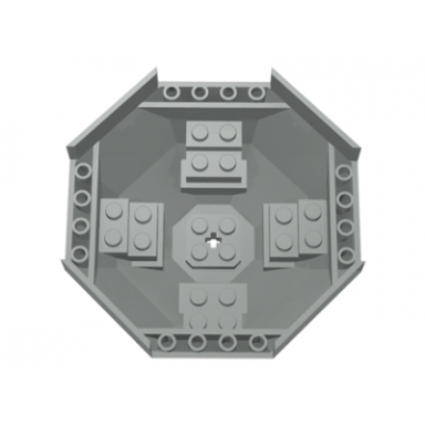 light gray cockpit 10 x 10 x 4 octagonal with axle hole
