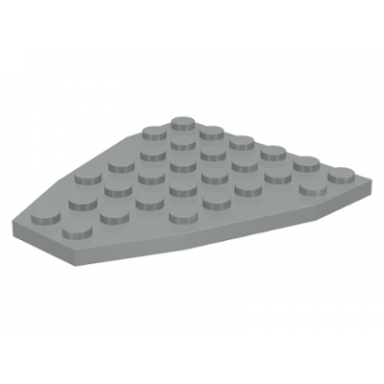 light gray wedge plate 7 x 6 without stud notches boat bow plate