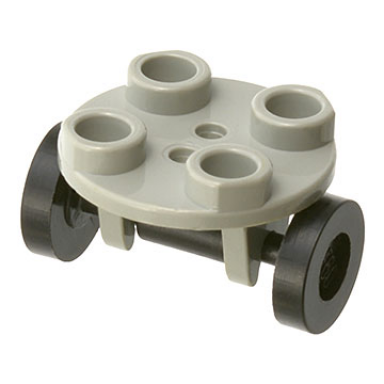 plate round 2 x 2 thin with wheel holder with black wheels 2655 2496