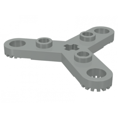 light gray technic plate rotor 3 blade with toothed ends and 3 studs propeller