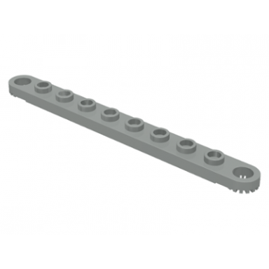 light gray technic plate 1 x 10 with toothed ends