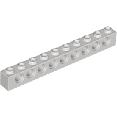 light gray technic brick 1 x 10 with holes