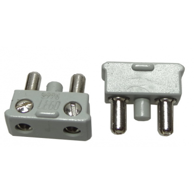 electric connector 2-way male squared narrow short