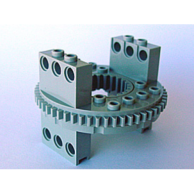 light gray technic turntable 56 tooth extended arms with same color top 2856 2855