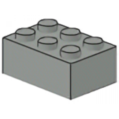 light gray magnet brick 2 x 3