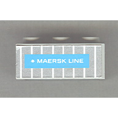 light gray brick 2 x 3 with maersk line logo container pattern stickers on both sides - set 1650