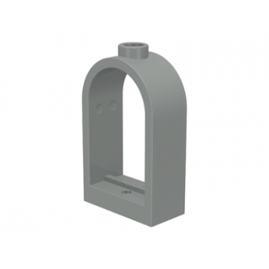 light gray window 1 x 2 x 2 2 3 with rounded top