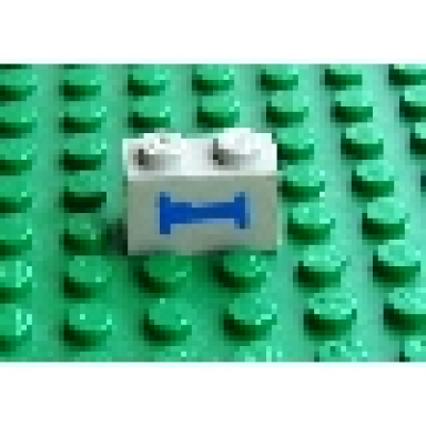 light gray brick 1 x 2 with train sleeping car blue bed pattern sticker - sets 4558 10001