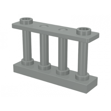 light gray fence 1 x 4 x 2 spindled with 2 studs