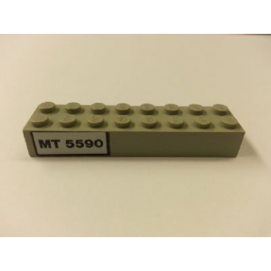 light gray brick 2 x 8 with black mt 5590 pattern sticker - set 5590