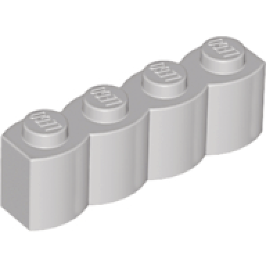 light gray brick modified 1 x 4 with log profile