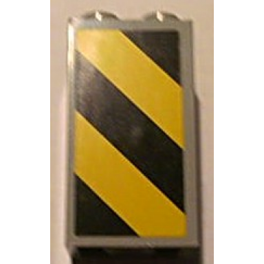light gray brick 2 x 2 x 3 with black and yellow danger stripes pattern right sticker - set 4514