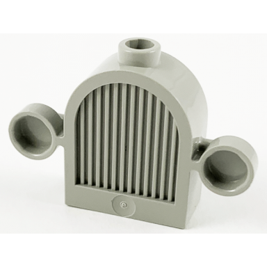 light gray vehicle grille 1 x 2 x 2 round top with lights